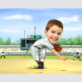 Little Baseball Player Caricature from Photo - myDaVinci